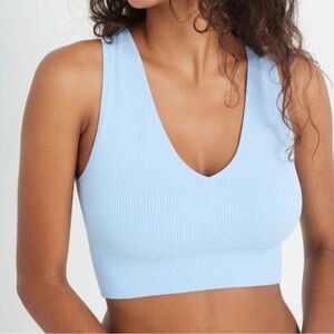 Garage Light Blue Ribbed Women's Top